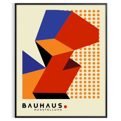 space Bauhaus 10 poster design vibrant red orange hues stunning wall art essence modernist aesthetics perfect gift lovers framed print standalone artwork decor style