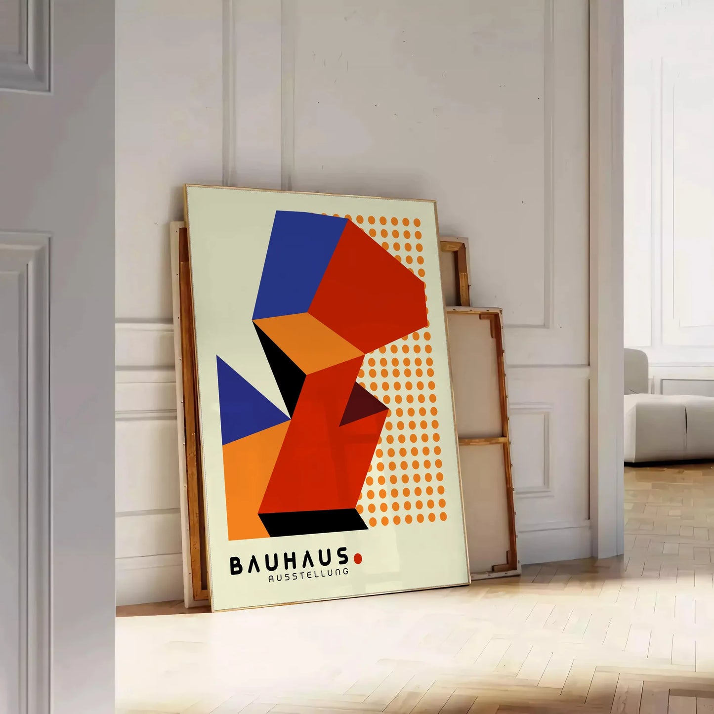 space Bauhaus 10 poster design vibrant red orange hues stunning wall art essence modernist aesthetics perfect gift lovers framed print standalone artwork decor style