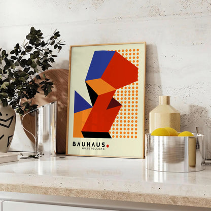 space Bauhaus 10 poster design vibrant red orange hues stunning wall art essence modernist aesthetics perfect gift lovers framed print standalone artwork decor style