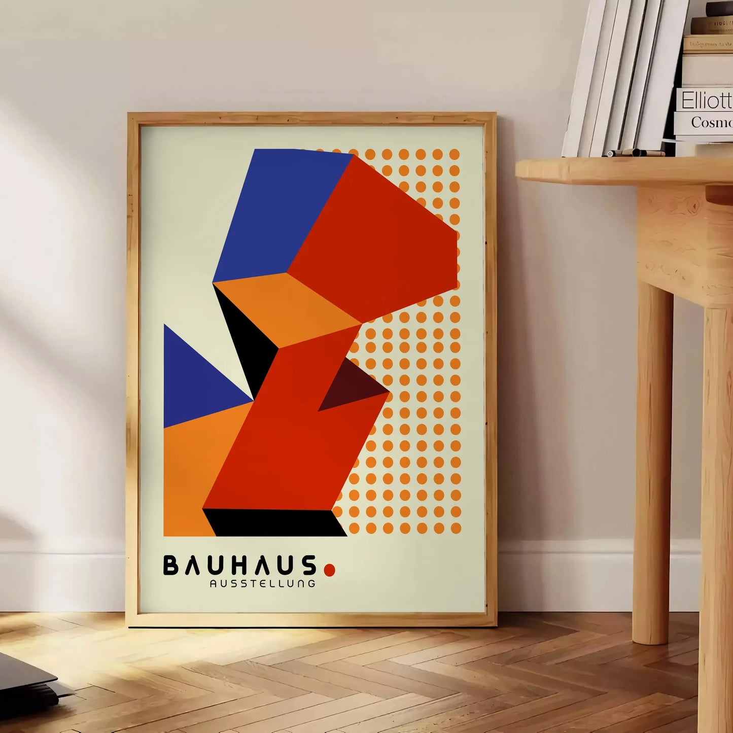 space Bauhaus 10 poster design vibrant red orange hues stunning wall art essence modernist aesthetics perfect gift lovers framed print standalone artwork decor style