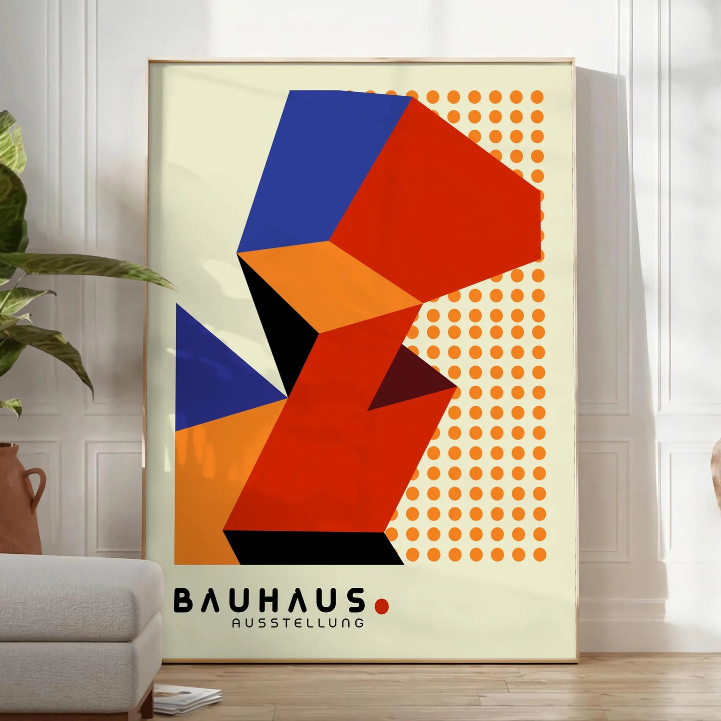 space Bauhaus 10 poster design vibrant red orange hues stunning wall art essence modernist aesthetics perfect gift lovers framed print standalone artwork decor style