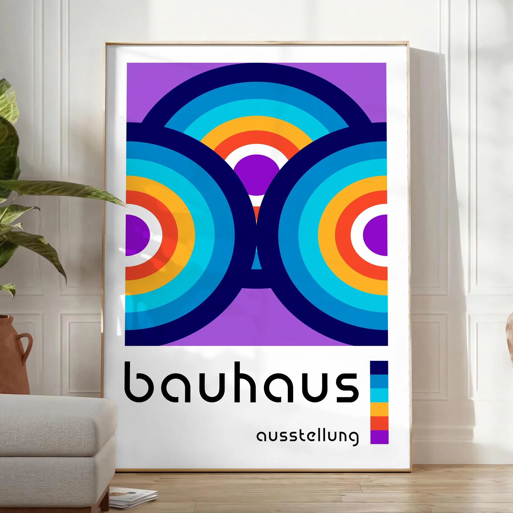 space stunning Bauhaus art print essence iconic style vibrant poster perfect wall modern home unique gift sizes A4 cm A0 décor today